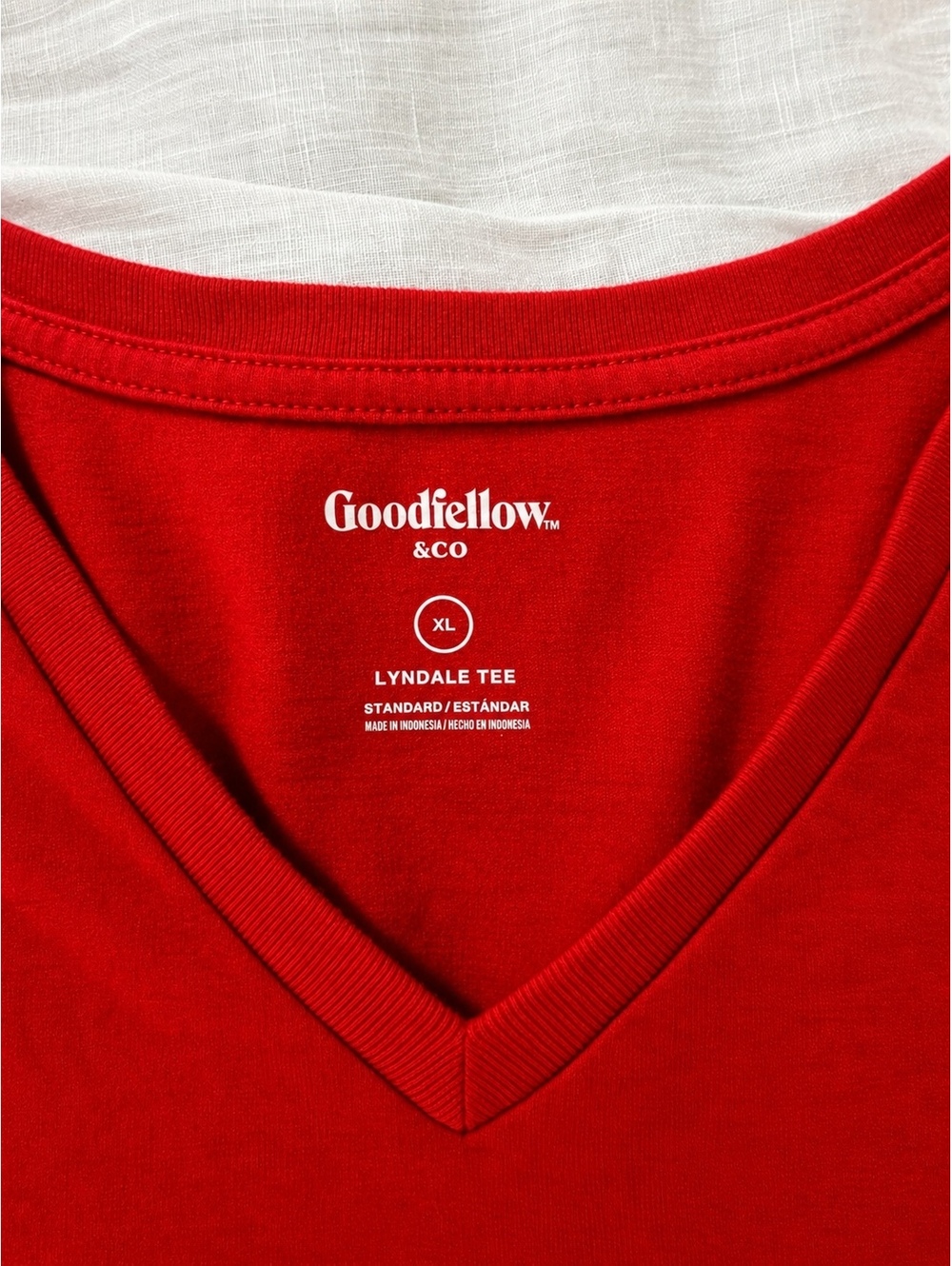 Goodfellow & Co. Lyndale Red V-Neck T-Shirt XL NWOT